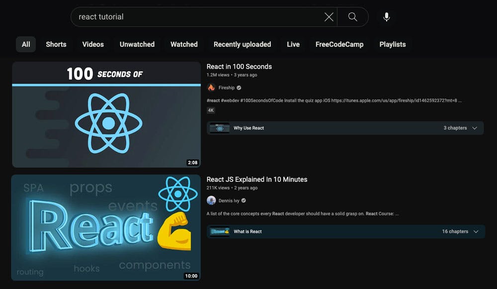 Project React course overview "Learning React is hard" section image